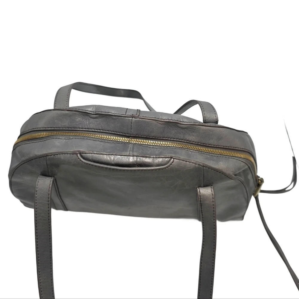 HOBO Distressed Gray Leather Satchel Shoulder Bag – 10